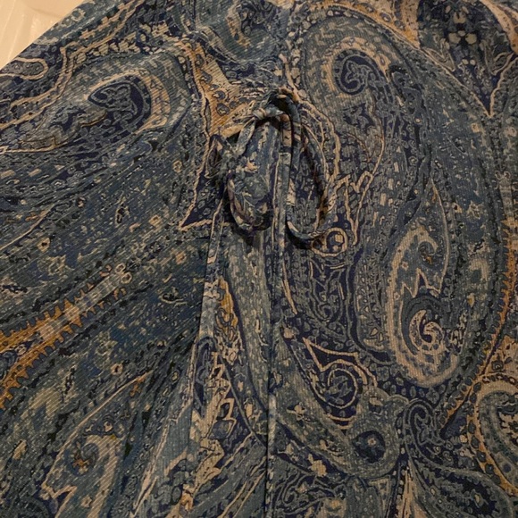 Emma James blue paisley, asymmetrical, ruffle hem skirt, women’s size 14 - Picture 3 of 9